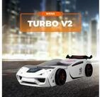 TRAUMM&Ouml;BEL Autobett TURBO V2 (Komplett-Set Bett und Lattenrost), Wei&szlig; Kinderbett