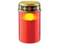 Goobay Kerzenständer GOOBAY LED-Grablicht, Rot-Gold, mit Flackereffekt