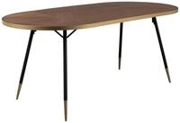 Trendm&ouml;bel24 Esstisch Esstisch DENISE 180 x 90 cm Platte oval Walnussfarbig