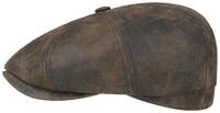 Stetson Schieberm&uuml;tze Hatteras aus Leder braun|grau 61/XL