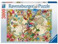 Ravensburger Puzzle Weltkarte mit Schmetterlingen, 3000 Puzzleteile, Made in...