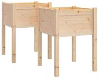 vidaXL Blumentopf Pflanzk&uuml;bel 2 Stk. 50x50x70 cm Massivholz Kiefer (2 St)