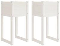 vidaXL Blumentopf Pflanzk&uuml;bel 2 Stk. Wei&szlig; 40x40x81 cm Massivholz Kiefer (2 St)