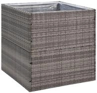 vidaXL Pflanzk&uuml;bel, Pflanzkasten Grau 80x80x80 cm Poly Rattan