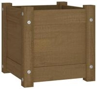 vidaXL Pflanzk&uuml;bel, Pflanzkasten Honigbraun 31x31x31 cm Massivholz Kiefer