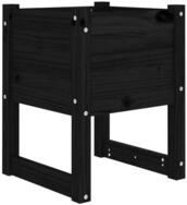 vidaXL Blumentopf Pflanzk&uuml;bel Schwarz 40x40x52,5 cm Massivholz Kiefer (1 St)