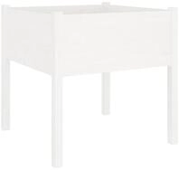 vidaXL Blumentopf Pflanzk&uuml;bel Wei&szlig; 70x70x70 cm Massivholz Kiefer (1 St)
