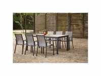Siena Garden Diningset 6 Sitzplätze Ranotex-Gewebe/Aluminium/Keramik grau