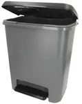 Curver M&uuml;lleimer KIS Compatta Tret-M&uuml;lleimer 25L &ndash; Grau/Schwarz f&uuml;r K&uuml;che &