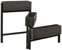 vidaXL Pflanzk&uuml;bel, Pflanzkasten Klappbar Grau 60x14x75 cm Massivholz Tanne