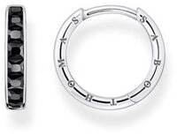 THOMAS SABO Fingerring Creolen Schwarze Steine Pav&eacute; Silber (Set)