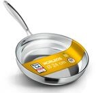 Morleos Bratpfanne Edelstahlpfanne 24cm Unbeschichtet 5-Schicht - 3mm -1 kg,