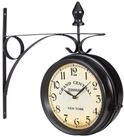 relaxdays Wanduhr Bahnhofsuhr doppelseitig