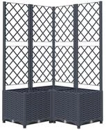 vidaXL Blumenkasten 80 x 80 x 136 cm Pflanzk&uuml;bel mit Rankgitter blaugrau...