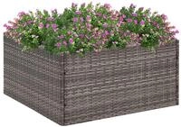 vidaXL Hochbeet vidaXL Pflanzk&uuml;bel Grau 80x80x40 cm Poly Rattan