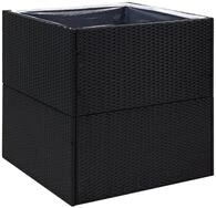vidaXL Pflanzk&uuml;bel, Pflanzkasten Schwarz 80x80x80 cm Poly Rattan