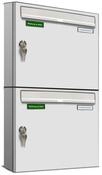 AL Briefkastensysteme Wandbriefkasten 2 Fach Basic Briefkasten A4 RAL Farbe 9016