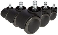 hjh OFFICE Stuhlrolle Stuhlrollen 5X Rolo No-Noise 11Mm/50Mm, (5er Pack),