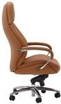 FINEBUY Chefsessel B&uuml;rostuhl Echtleder Caramel Ergonomisch XXL Drehstuhl 120