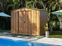 DURAMAX Ger&auml;tehaus DURAMAX Metall-2,6x1,8m Holzoptik, BxT: 261,6x183 cm, in Verzinkt