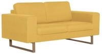vidaXL Sofa, 2-Sitzer-Sofa Stoff Gelb