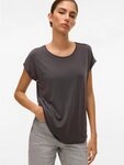 Vero Moda Kurzarmshirt VMAVA PLAIN SS TOP JRS NOOS Materialmix, regular fit
