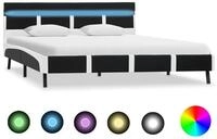 vidaXL Bett Bett mit LED-Beleuchtung ohne Matratze Schwarz 120x200 cm