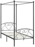 vidaXL Himmelbett, Baldachin Bett-Gestell Grau Metall 100 x 200 cm