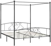vidaXL Himmelbett 180 x 200 cm Himmelbett-Gestell Grau Metall 180x200 cm Bett