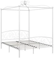 vidaXL Himmelbett 180 x 200 cm Himmelbett-Gestell Wei&szlig; Metall 180x200 cm Bett