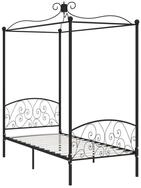 vidaXL Himmelbett, Baldachin Bett-Gestell Schwarz Metall 90 x 200 cm