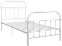 vidaXL Bettgestell, Bettrahmen Wei&szlig; Metall 100 &times; 200 cm