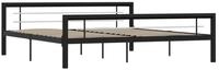 vidaXL Bettgestell, Bettrahmen Schwarz und Wei&szlig; Metall 180&times;200 cm