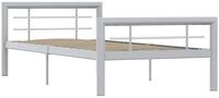 vidaXL Bettgestell, Bettrahmen Grau und Wei&szlig; Metall 90&times;200 cm