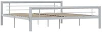 vidaXL Bettgestell 180 x 200 cm Bettgestell Grau und Wei&szlig; Metall 180x200 cm...