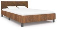 vidaXL Bettgestell, Bettrahmen Braun Wildleder-Optik 120 &times; 200 cm