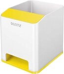 LEITZ Tischaufsatz Stiftek&ouml;cher Wow Duo Colour Sound wei&szlig;/gelb