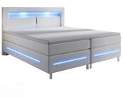 Juskys Boxspringbett Norfolk, 140 x 200 cm, Bett mit Federkernmatratze, Topper,