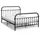 vidaXL Bettgestell 160 x 200 cm Bettgestell Schwarz Metall 160x200 cm Bett...