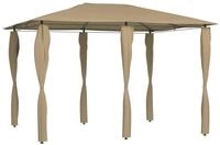 vidaXL Partyzelt Pavillon mit Pfostenabdeckungen 3x4x2,6 m Taupe 160 g/m&sup2;
