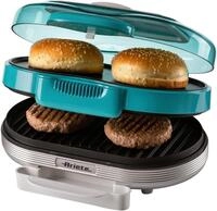 Ariete Hamburger Maker 205B Party Time Hambuger Maker, blau, 1200 W, 2 Grillplatten: