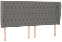 vidaXL Bett Kopfteil mit Ohren Dunkelgrau 203x23x118/128 cm Stoff (1-tlg)