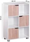 FINEBUY Standregal SuVa2083_1 B&uuml;cherregal Wei&szlig; freistehend Regal Sonoma T&uuml;r Schub