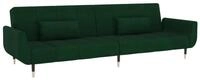 vidaXL Schlafsofa, Sofa 2-Sitzer mit 2 Kissen Dunkelgr&uuml;n Samt