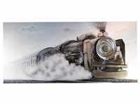 GILDE Dekoobjekt Handgefertigtes 3D Bild Train ZUG auf Leinwand – Elegante