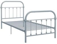 vidaXL Bettgestell, Bettrahmen Grau Metall 90&times;200 cm
