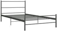 vidaXL Bettgestell, Bettrahmen Grau Metall 100 &times; 200 cm
