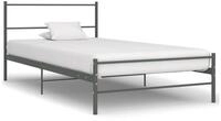 vidaXL Bett Bettgestell Grau Metall 90&times;200 cm