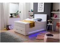 Meise Möbel Lights 140x200 mit Bettkasten Bonnell-Federkernmatratze H3 weiß