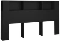 vidaXL Kopfteil, Bett Kopfteil mit Ablagen Schwarz 180x18,5x104,5 cm